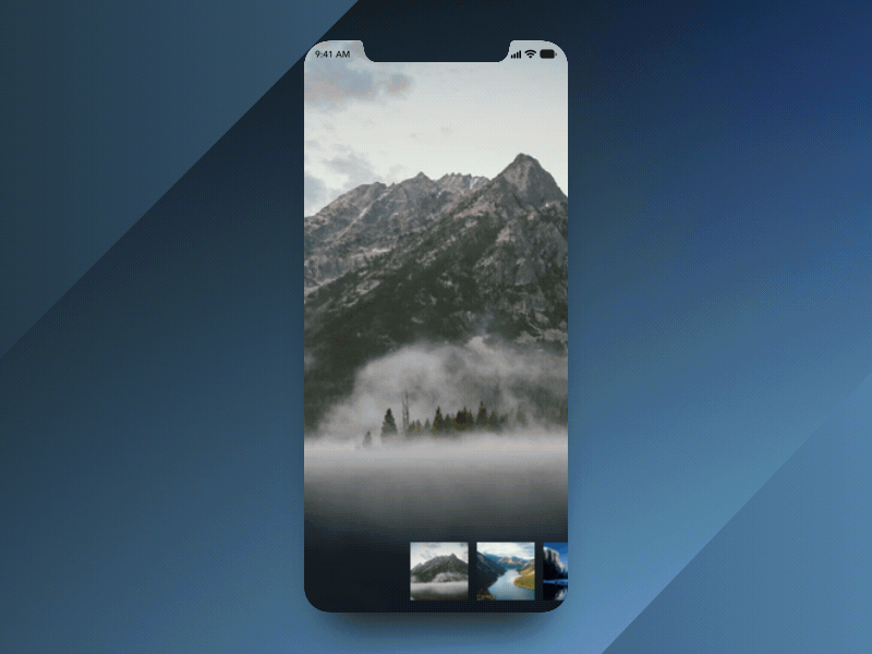 Image Slider app apple fullscreen image slider ui ux vector