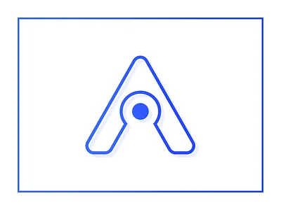 Autis a autis blue border eye letter logo symbol