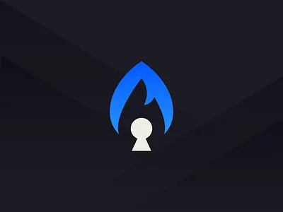 Light the Way cyber flame key keyhole logo security