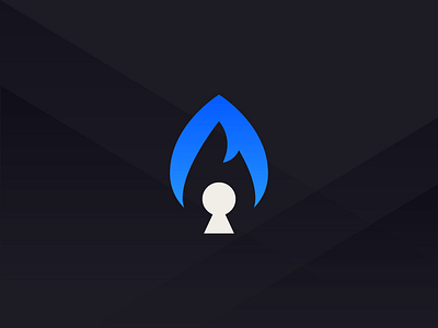 Light the Way cyber flame key keyhole logo security