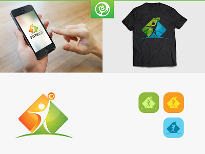 Fitness Logo apps center club exercise fit fitness gym health trainer wellness workout