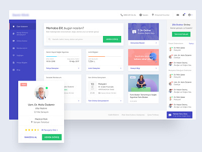 Clinic Dashboard - WIP card dashboard design doctor live chat menu ui ux