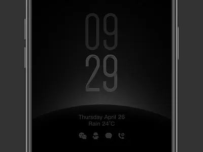 Always On Display design_02 aod lock screen，clock widget time