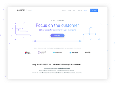 25 Tactics blue button gradient header landing page pattern purple website