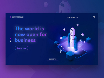 Cryptotime For Everyone! bitcoin buy crypto cryptowallet ether landing page power sell ui ux web design