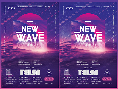 New Wave Modern Poster club flyers club nights club poster cool flyers disco dj battle dj nights dubstep duotone electro electronica