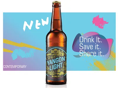 Yangon Light beer illustration illustrator