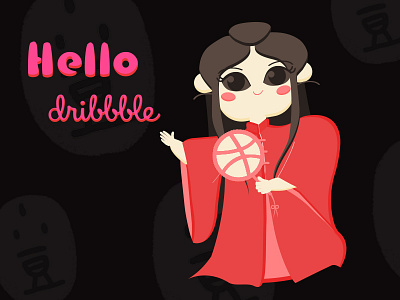 hi，I am Xiaodou. chinese cute debut dribbble girl hello