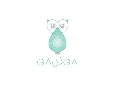 Galuga Logo brand. Jewelry accessorise blue design graphic design green jewelry owl turquoise visual design