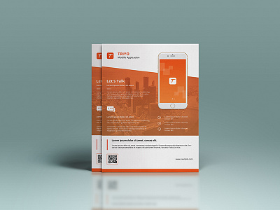 Mobile App flyer a4 flyer advertisement flyer application corporate flyer flyer mobile app profession flyer