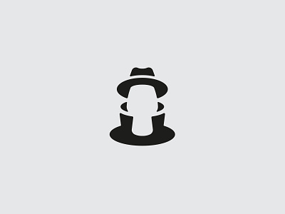 Rejected logo proposal beer brew brewery craft detective gangster glass hat ipa negative negative space noir