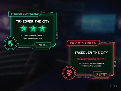 Gaming - Flash Message dailyui error failed game gaming green interface red result success ui uidesign