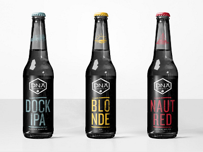 DNA Brewing Co - Bottles beer bottles brewery brewing dna icons labels layout packaging