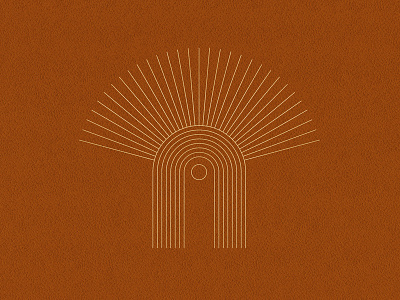Sun Waterfall gold line minimal rust sun waterfall