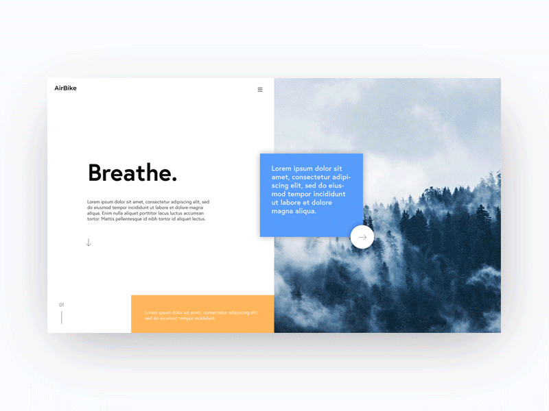Airbike Landing Page animation bike design gif landing minimal page ui ux web webdesign