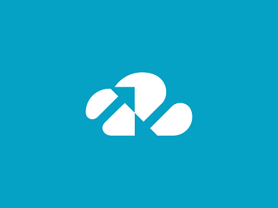 Cloud arrow cloud data information internet logo negative space web