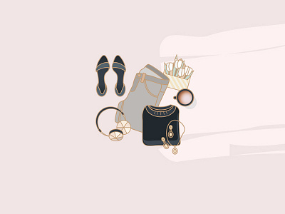 Beauty & Fashion Icon Pack beauty and fashion illustrations beauty blogger beauty icons camera dusty pink fashion designer fashion icons flat lay icons flat lay illustrations heels vectors