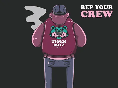 Rep Your Crew art cartoon character design drawing fixie graffiti graphic illustration street vector