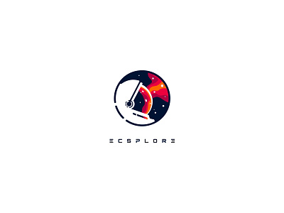 Ecsplore Logo astronaut cajva cosmos ecsplore explore identity logo nasa rocket space