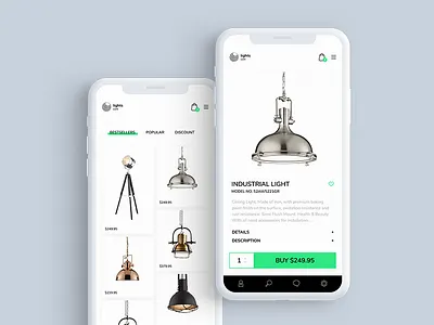 E-Commerce App addcard app basket industrial interface lights mobile order store ui ux