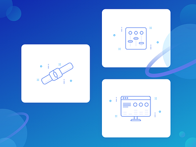 Icon Set 055 blue dailyui dashboard day icon icons illustration line set space