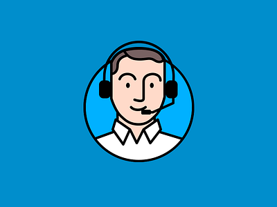 Advisor flat icon illustration man stroke