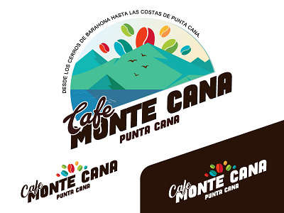 LOGO DESIGN - Coffe Monta cana brand style guide bright color combinations coffee icon design exploration drink branding font family selection ios mobile application logo logo design logo illustration visual identity brandbook