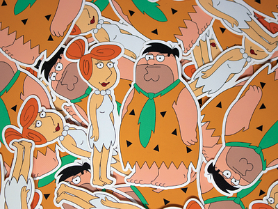 Peter & Lois Griffin X Fred & Vilma Flintstone cartoon family guy flinstones fred flintstone illustration lois griffin mashup peter griffin smash stickers vector vilma flintstone