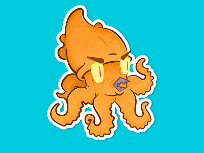 / Little Kraken / challenge illustration illustrator kraken photoshop squid sticker