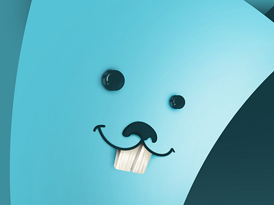 The Weird Bunny Crop animal blue bunny caution character funny illustration pink poison stroke tooth typography