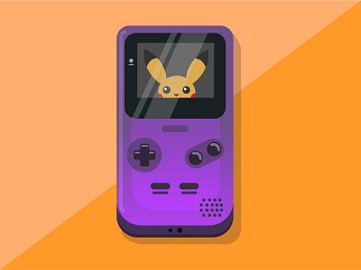 Pokemon Game Boy Color flat design game boy game boy color nintendo pikachu pokeball pokemon video game