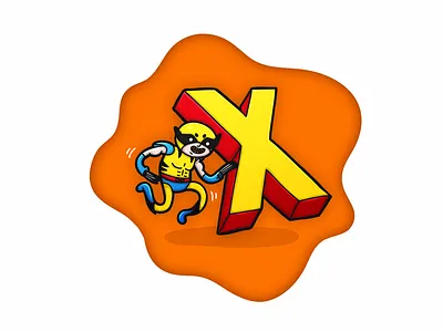X is for X-Men caricature cartoon character comic doodle font funny illustration letter type typography x men