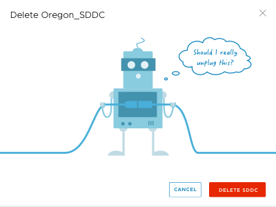 Should I really unplug your data center? cloud delete illustration robot sddc unplug vmware