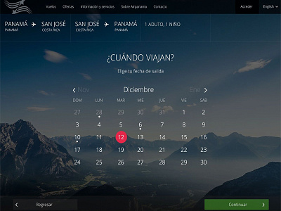 Calendar airline calendar design panama san jose ui ux