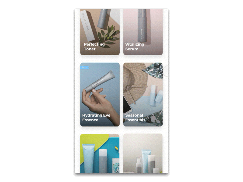 Celavive Cards cards ecommerce principle shopping ui usana ux