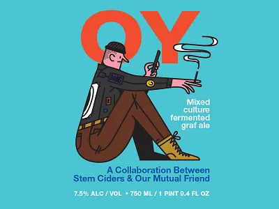 OY ale beer brewery character cigarette fart illustration our mutual friend packaging print