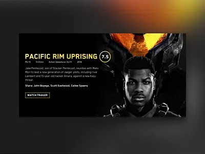 Pacific Rim Movie Tile card design movie pacific rim trailer ui ux watch web