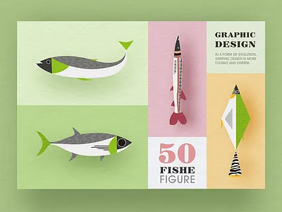 Geometric graphic design - Fish modeling design 1 card collocation design fish fresh graphic icon illustrations image