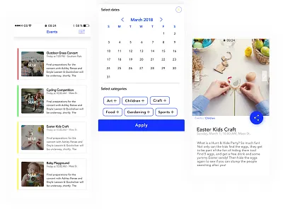 Downtown Lawrence App Redesign( Event pages) animation app prototype travel ui ux