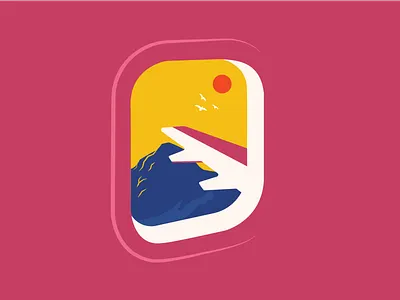 Up in the Air | no. 1 illustration landscape mountains nature plane