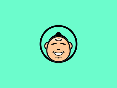 monk buddha cartoon character face icon logo logogram logos mascot monk monogram