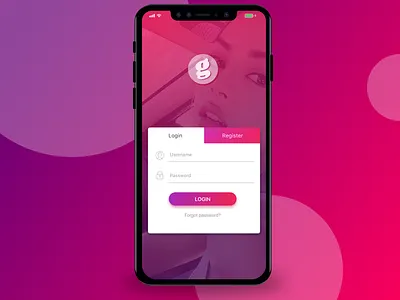 Dating app login DailyUI-001.1 app dating girly login pink purple