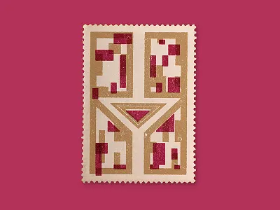 H art cap contrast deco drop gold initial letter lettering maroon type typography