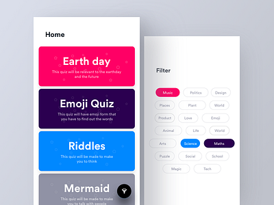 Quizz App animation app chat game menu nav quizz social tour ui ux