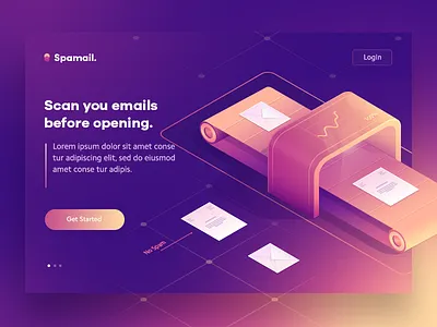 Isometric Spamail Concept 1 design icon illustration isometric ui