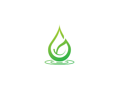 Green Water Drop Logo design drop environment green healthy logo water