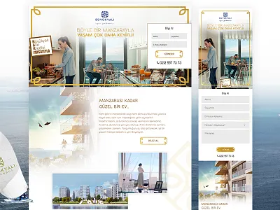 Landing Page building construction form landing mobile page sea ui waterside web