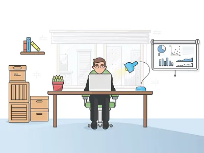 Office Work character e commerce illustration illustrator room work