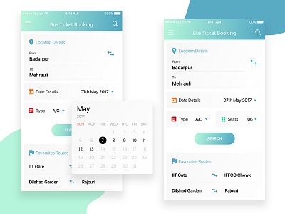 City Bus Ticket Booking app app design design light ticket booking ui ux