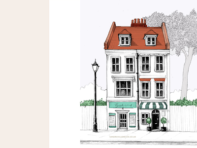 A curious house in the street apartment city design home house illustration